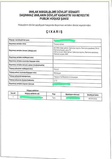basavik satisi: 3 sot, Tikinti, Kupça (Çıxarış) — 6