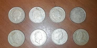 Sikkələr: 1 ingilis funtlari.8 eded.hamisi ferqli. qiymet kkmplekte aiddir. tek — 2