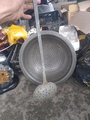 nəmlik ölçən cihaz: Mətbəx üçün metal dəlikli ləyən və dəlikli böyük-qayçı kepçələr dəsti — 6