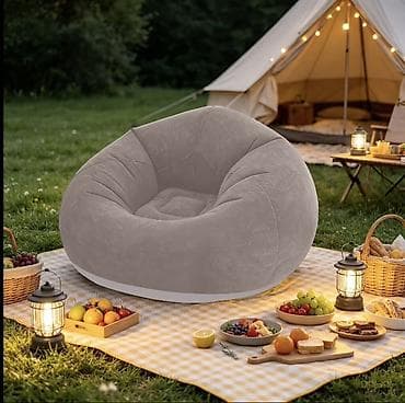 divan krislo: 🛋️ Premium Flocked Şişmə Kreslo / Mini Divan Rahatlıq + yumşaq — 1