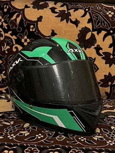 AXX tam üzlü motosiklet dəbilqəsi - Rəng: qara-yaşıl, ağ aksentli lalafo.az -da AXX tam üzlü motosiklet dəbilqəsi - Rəng: qara-yaşıl, ağ aksentli