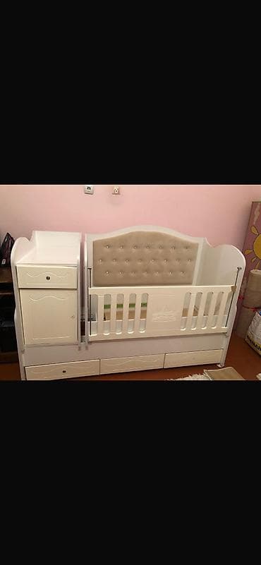 ucuz tul: Oğlan və qız üçün, İşlənmiş, Dördbucaq, Beşik, Dəstsiz, Matrassız, Yellənmə mexanizmsiz — 1
