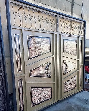 Metal darvaza – dekorativ panellərlə - Material: qalın profilli metal