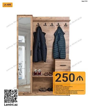 Dəhliz Dolabı – La Mini, Kod: 1711 - Ölçülər: D 45 × H 200 × E 120 sm