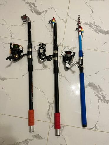 Balıqçılıq dəstləri - 3 ədəd teleskopik qarmaq (iki ədəd qara, bir