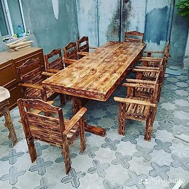 step deke: Mətbəx üçün, Açılmayan, Dördbucaq masa, 8 stul — 1