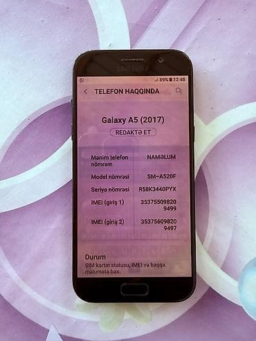 samsung netbook: Samsung Galaxy A5 2017, 32 GB, rəng - Qara, Sensor, Barmaq izi, İki sim kartlı — 3