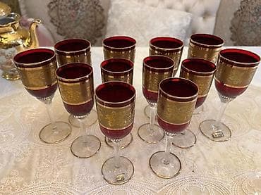 Qədəhlər, rəng - Qırmızı, 2 ədədli dəst