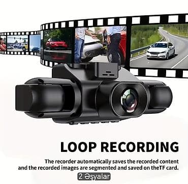 Avtomobil üçün çoxbucaqlı videoqeydiyyatçı (dash cam) - 3 tərəfli