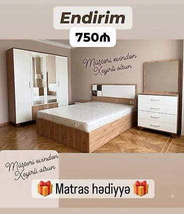 Yataq otağı dəsti – endirimli 750₼ Dəst tərkibi: - 2 qapılı, güzgülü