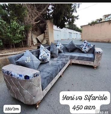 bahar qizi: Künc divan dəsti – müxtəlif rəng və dizaynlarda - L formalı künc — 4