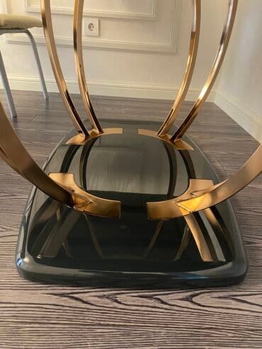 стеклянный обеденный стол: Гостиный стол, Новый, Нераскладной, Стекло, Прямоугольный стол — 5