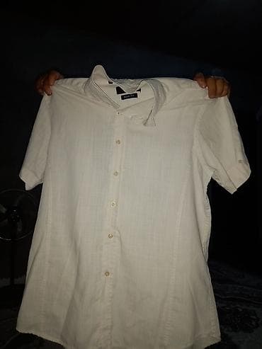 Kişi geyim dəsti - Ağ qısaqol köynək: Slim Fit, düyməli, klassik — 1