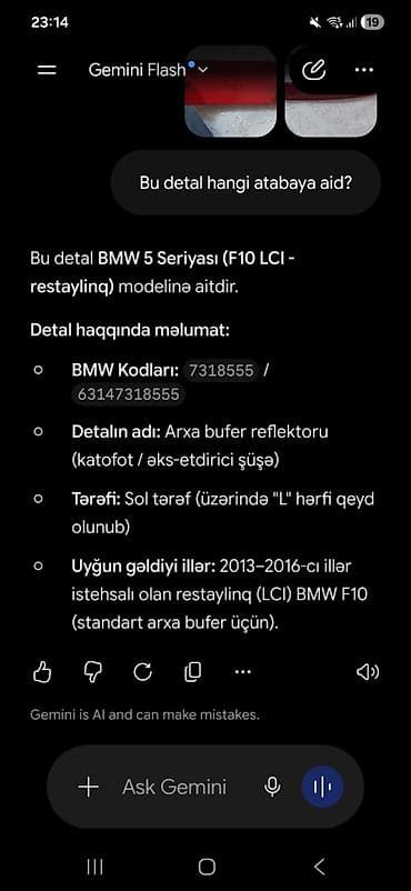 bmw 518: Məhsul: BMW 5 Series F10/F10 LCI üçün orijinal arxa bufer və əlavə sağ — 3
