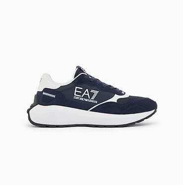 EA7 Emporio Armani kişi krossovkası - Rəng: tünd göy/ağ - Üst hissə — 2