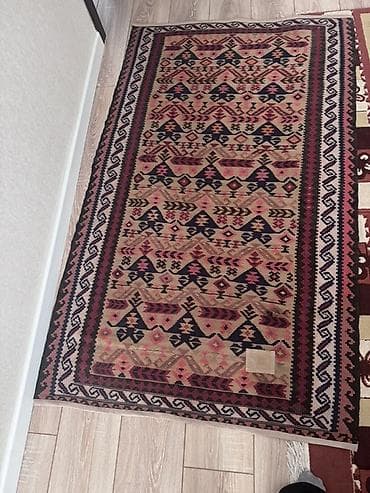 antik xalca: Qədim motivli xalça/rəndir - Naxış: Qafqaz üslubunda həndəsi və ox — 1