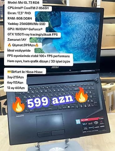 mini qulaqciq: İşlənmiş MSI, 17.3 ", Intel Core i7, 256 GB — 1