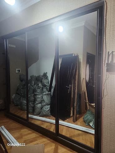 ref: İşlənmiş, 3 qapılı, Güzgülü, Qəhvəyi, Taxta, Kupe, Düz dolab — 7