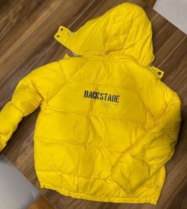 nişan donlari: Parlaq sarı rəngli kapüşonlu puffer gödəkçə usaq ucun. Her iki terefi — 3
