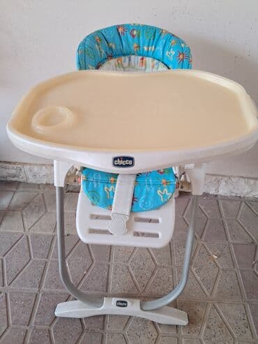 стул для кормления: Chicco uşaq yemək stulu - Brend: Chicco - Rəng/desen: Mavi fonlu — 4