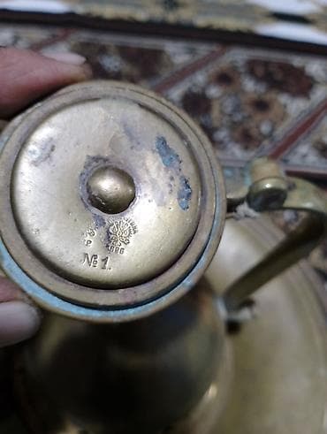 Çay dəsti, rəng - Sarı, Metal