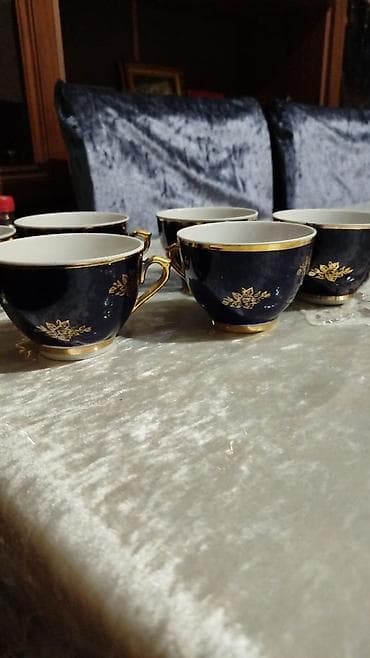 icki: Çay dəsti, rəng - Göy, Farfor — 1