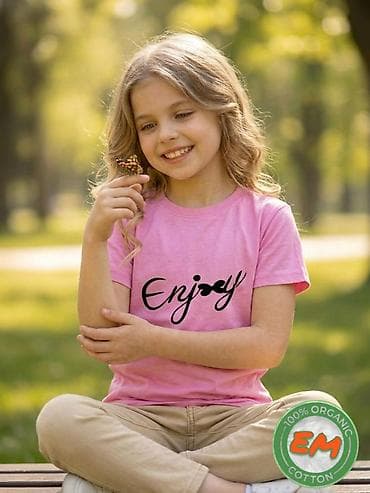 Детская одежда и обувь: Uşaq T-shirtləri – “Enjoy” printli, 100% orqanik pambıq - Material — 5