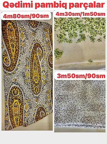 first home tekstil: Qədimi pambıq parçalar dəsti - 1-ci parça: 4 m 80 sm uzunluq, 90 sm — 1