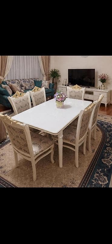 Qonaq otağı üçün, Açılmayan, Dördbucaq masa, 6 stul