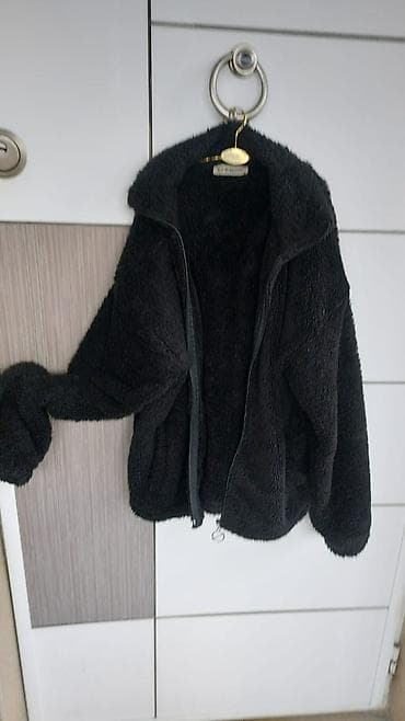 черные мужские кардиганы: E.F.E. MOOD qadın şerpa/fleece jaket - Rəng: qara ağ və torpağ var - — 3