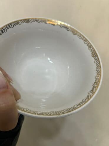 masa miska: Kasalar, 6 ədədli dəst, rəng - Ağ, Keramika, SSRİ — 1