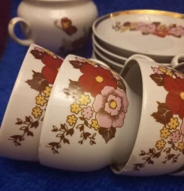 cayni servis: Çay dəsti, rəng - Ağ, Farfor — 2