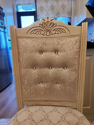 Qonaq otağı üçün, İşlənmiş, Qatlanmayan, rəng - Bej Stul — 4