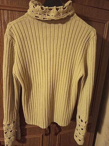 Qadın geyim dəsti – 4 məhsul 1) Bej rəngli trikotaj sviter - Uzunqol