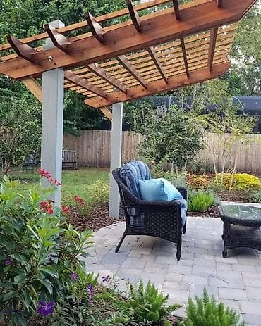 mebel servant: Açıq hava üçün taxta pergola - Material: qalın bölməli ağac — 2