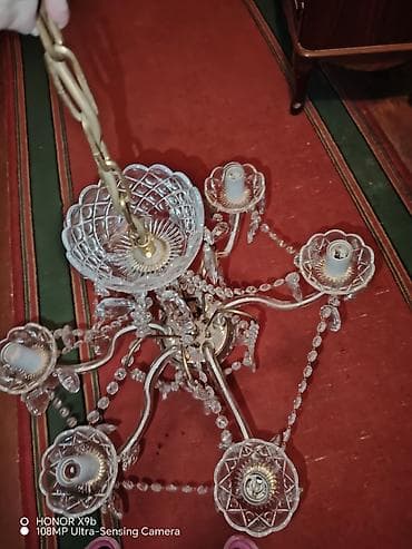 lüstür şəkilləri: Çılçıraq, 6 lampa, Xrustal — 2