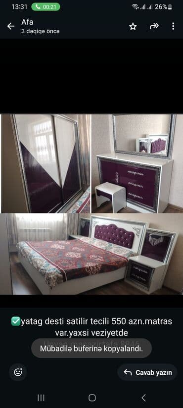 yataq dosekleri: İkinəfərlik çarpayı, Dolab — 1