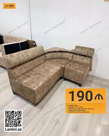 kreditle kunc divanlar: Mətbəx divanı – LAMINI - Ölçü: 170 × 120 sm - Mexanizm: Açılan — 1