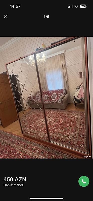 dekor guzgu: Dəhliz mebeli – sürgülü güzgülü şkaf komplekti - 3 bölməli, sürgülü — 4