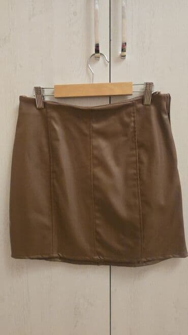 черные женские юбки: Qadın ətəyi – mini uzunluq, düz kəsim. - Rəng: qəhvəyi/karamel - — 1