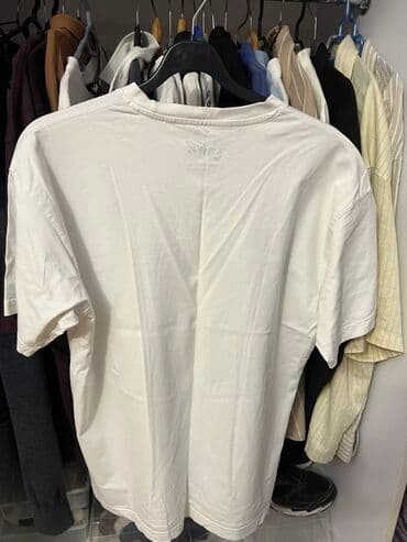 длинные мужские футболки: Мужская футболка, PULL&BEAR, L, цвет - Белый — 3