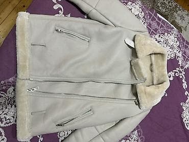 Аксессуары: Qadın/Kişi üçün qış gödəkçəsi – açıq krem/boz rəng - Material: yumşaq — 1