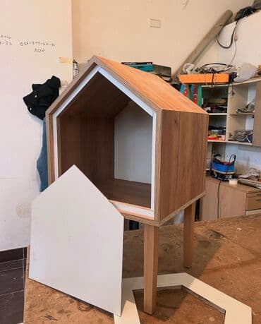 pişik yuva: Taxta it/pisik evi – skandinaviya üslubunda minimalist dizayn - — 2