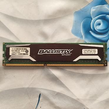 Kompüter ehtiyyat hissələri: Operativ yaddaş (RAM) Crucial, 8 GB, 1600 Mhz, DDR3, PC üçün, İşlənmiş — 1