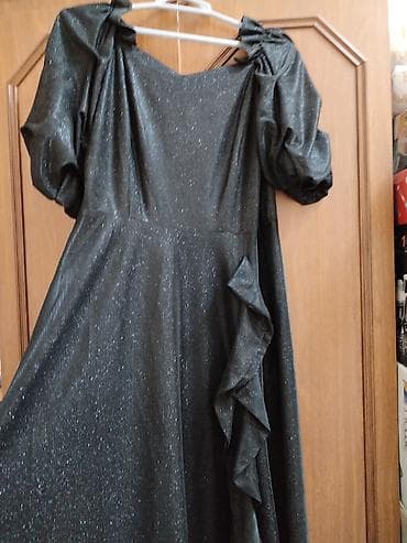 Şəxsi əşyalar: Qara, parıltılı uzun ziyafət donu - Parıltılı, zərif toxumalı parça – — 4