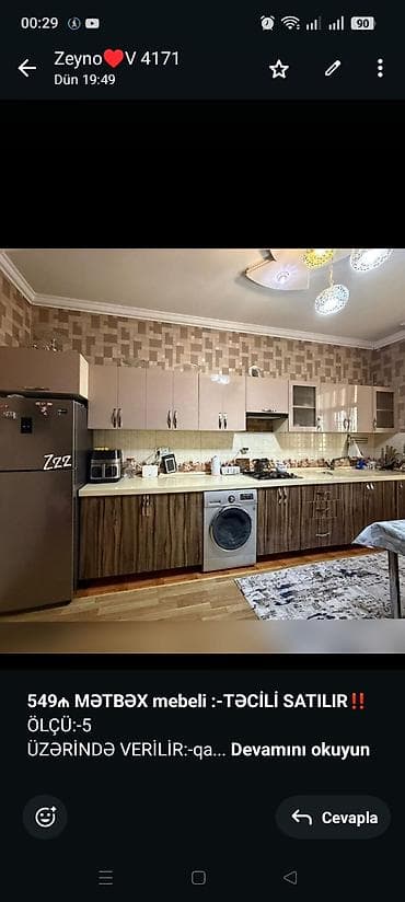 пес 3: *549₼ MƏTBƏX mebeli :-TƏCİLİ SATILIR*‼️ ÖLÇÜ:-5 ÜZƏRİNDƏ VERİLİR:-qaz — 1