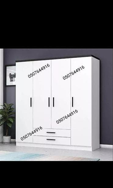 Dörd qapılı paltar şkafı – müxtəlif dizayn variantları - Müasir, düz