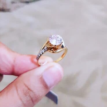 tək qaş: Nişan, Üzük, Sarı qızıl, 585 Əyar — 2