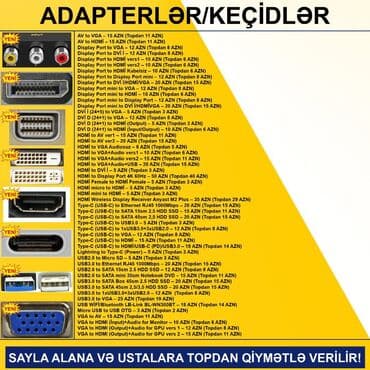 Klaviaturalar: Adapterlər/Keçidlər SAYLA ALANA VƏ USTALARA TOPDAN QİYMƏTLƏ VERİLİR! — 2