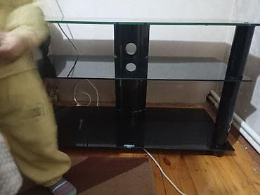 32 armatur: Düz TV altlığı, Polkalı, Şüşəli — 4